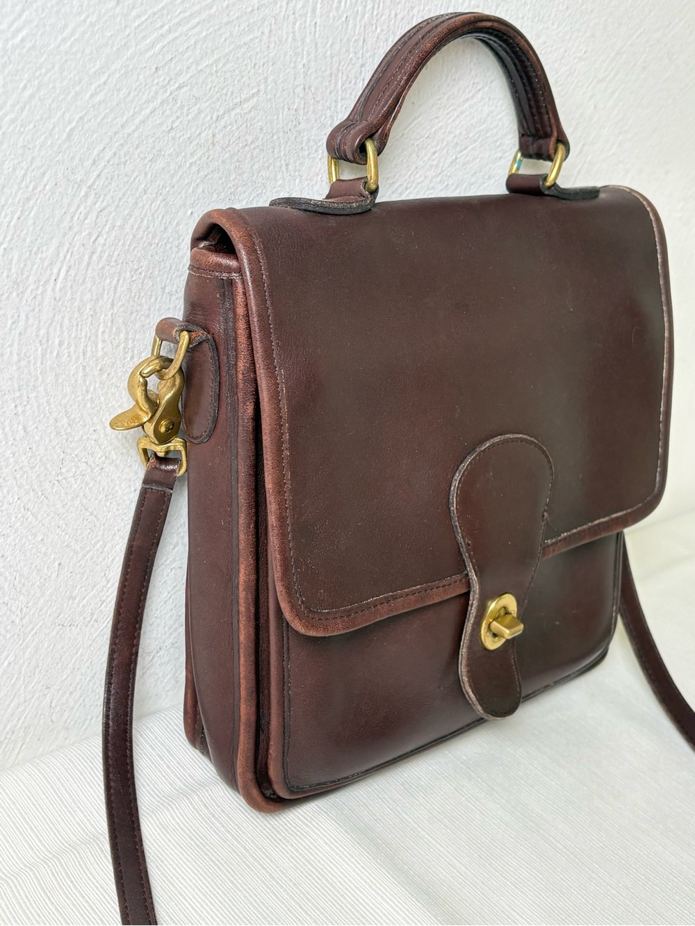 COACH 5130 Vintage 1996 USA Station Bag Mahagony Brown Leather Crossbody Purse - Picture 13 of 16
